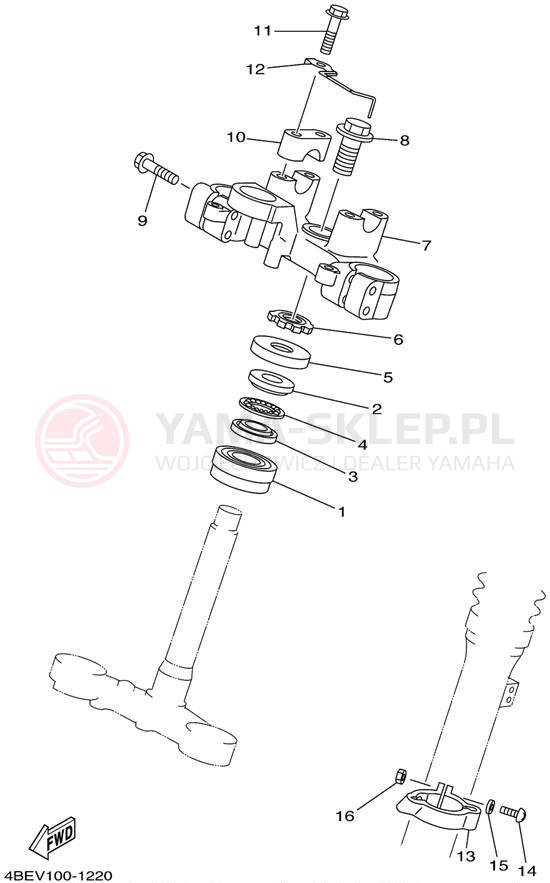 Schemat "Półki zawieszenia" do Yamaha XT225 XT225N/XT225NC