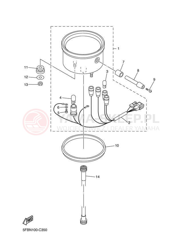 Schemat "licznik" do Yamaha V STAR CUSTOM XVS65S/XVS65SC