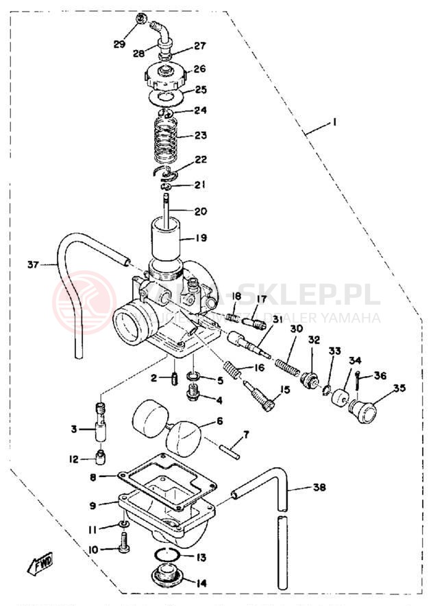 Schemat "Gaźnik" do Yamaha DT100C
