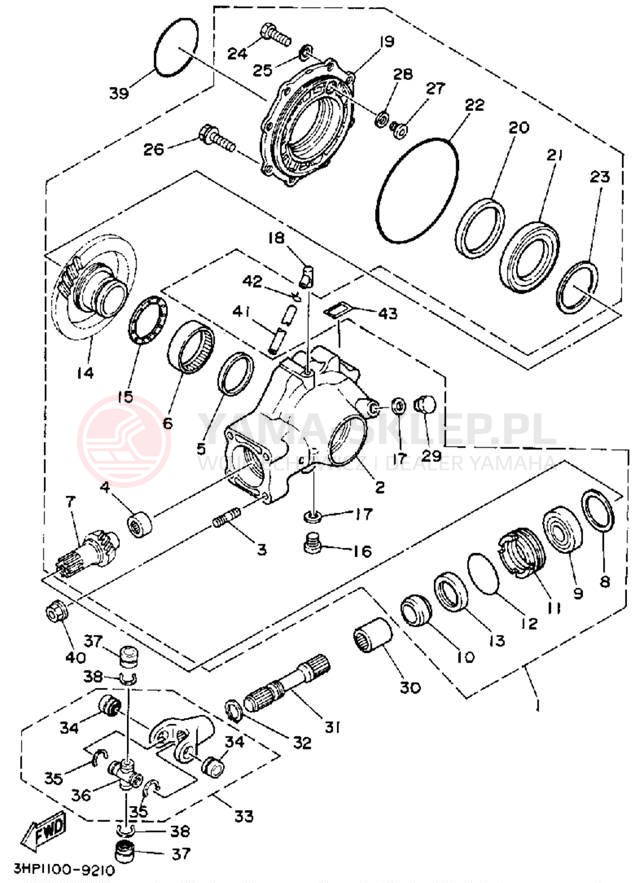 Schemat "Wał napędowy" do Yamaha MOTO-4 YFM350ERD