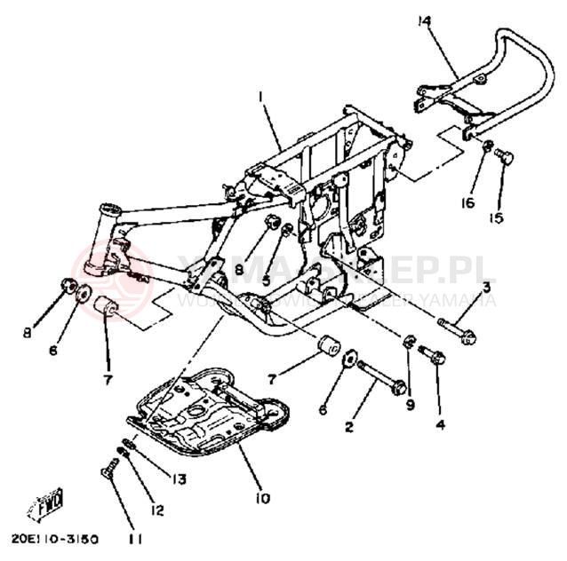 Schemat "rama" do Yamaha YT175K