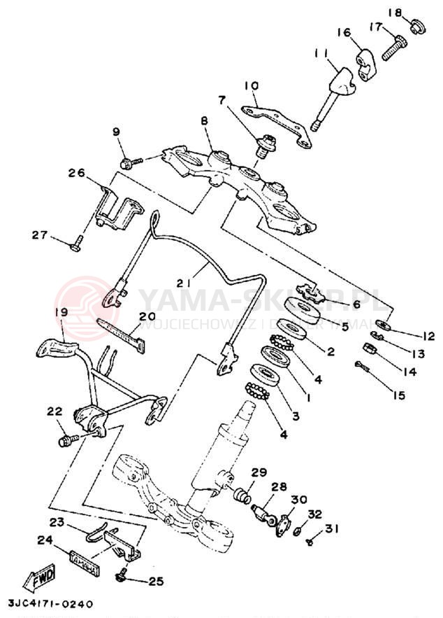 Schemat "Półki zawieszenia" do Yamaha VIRAGO 535 XV535A/XV535AC