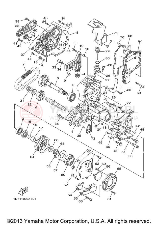 Schemat "Przeniesienie napędu" do Yamaha STRATOLINER XV19CTV/XV19CTVC