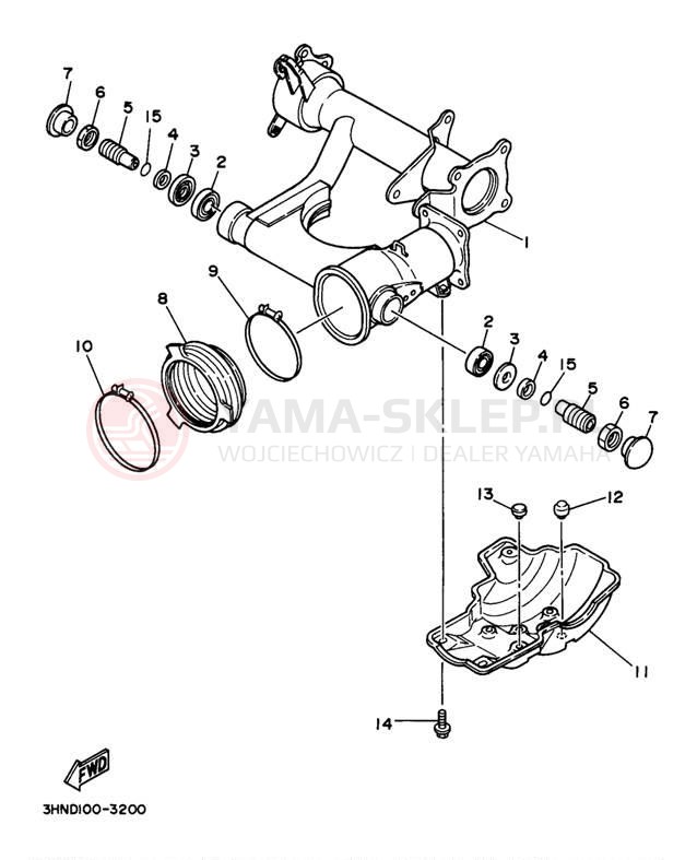 Schemat "wahacz" do Yamaha YFM350FWJ