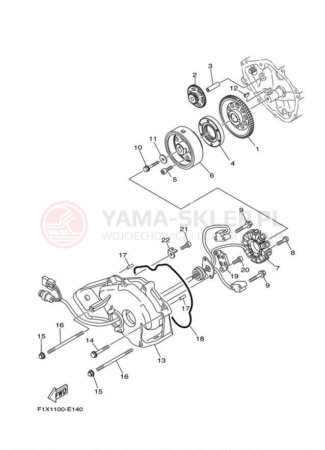 Schemat "prądnica" do Yamaha 212SS FAT1100CJ