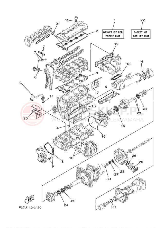 Schemat "Zestaw naprawczy" do Yamaha SX190 RX1800DL/RX1800CL