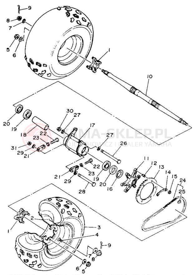 Schemat "Koło tył" do Yamaha WARRIOR YFM350XB_M