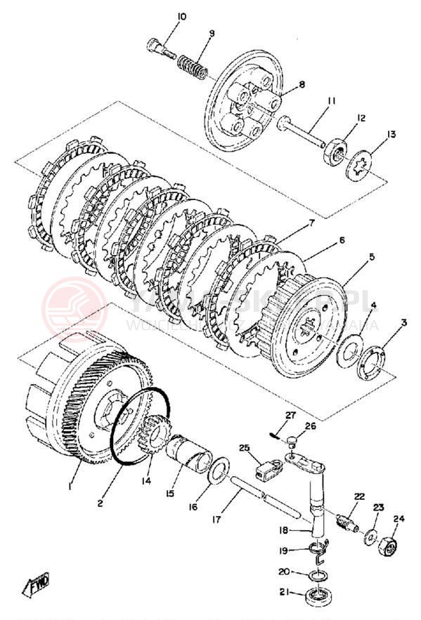 Schemat "sprzęgło" do Yamaha MX125A