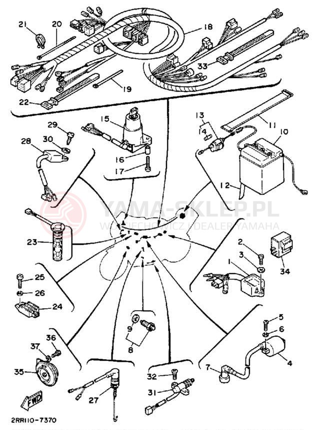 Schemat "układ elektryczny" do Yamaha YSR50U