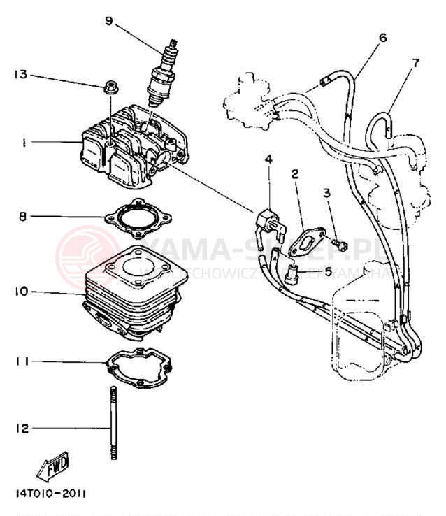 Schemat "cylinder" do Yamaha RIVA 50 CA50S