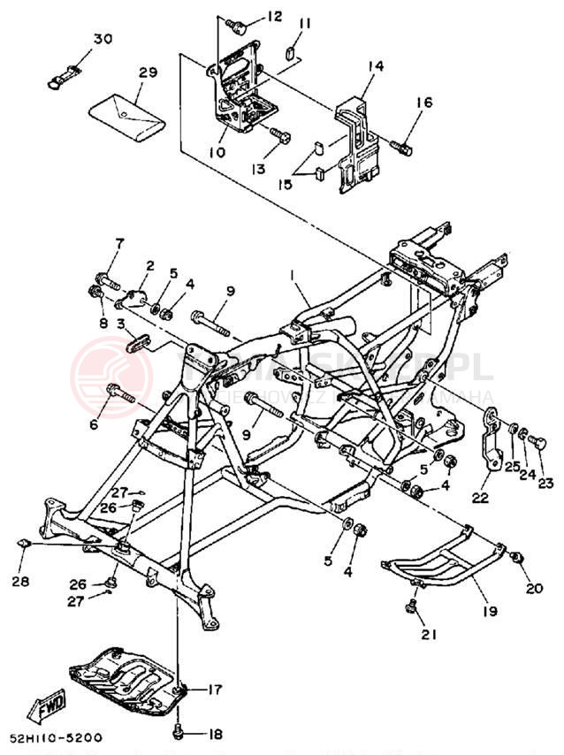 Schemat "rama" do Yamaha MOTO-4 YFM200N