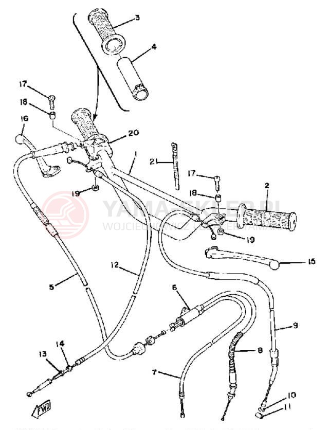 Schemat "Kierownica i osprzęt" do Yamaha GTMXE