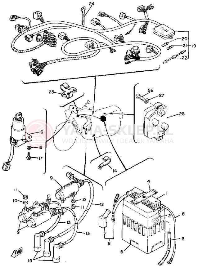 Schemat "układ elektryczny" do Yamaha XS850SG