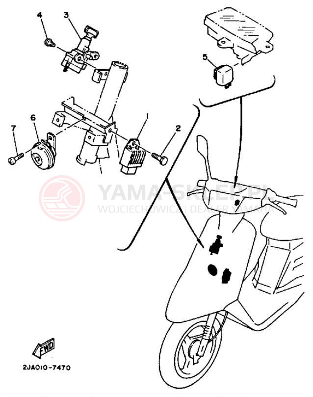 Schemat "układ elektryczny" do Yamaha JOG CG50B