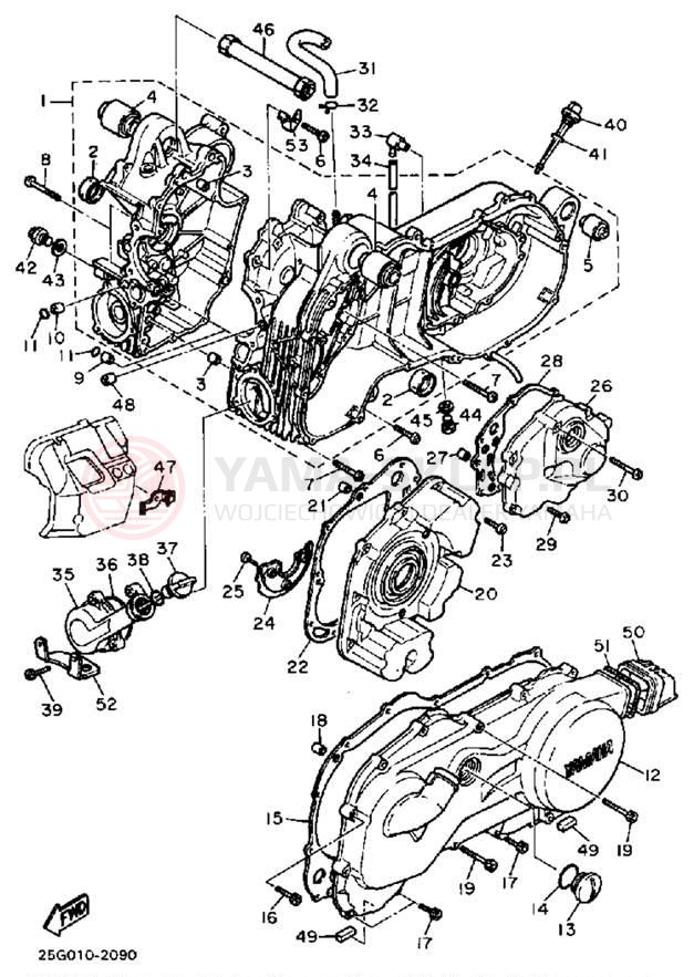 Schemat "Obudowa silnika" do Yamaha RIVA 180 XC180L/XC180LC