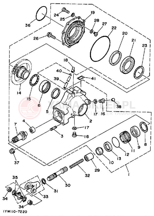 Schemat "Wał napędowy" do Yamaha MOTO-4 YFM350ERU