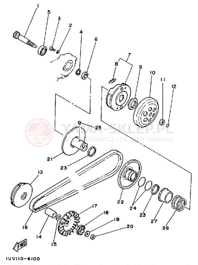 Schemat "sprzęgło" do Yamaha CE50ET