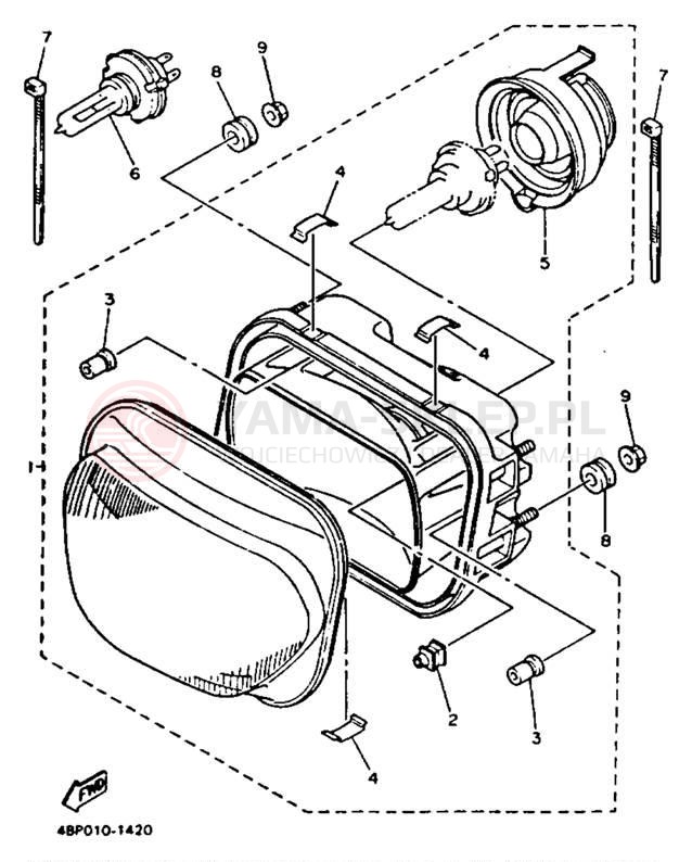 Schemat "Lampa przód" do Yamaha SECA II XJ600SDC/XJ600SD
