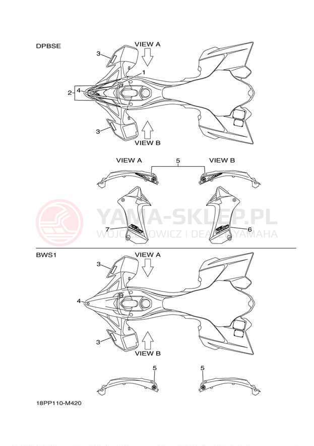 Schemat "naklejki" do Yamaha YFZ450R YFZ45RDL/YFZ45RDW