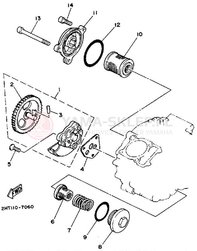 Schemat "Pompa olejowa" do Yamaha TIMBERWOLF 2WD YFB250D_MN