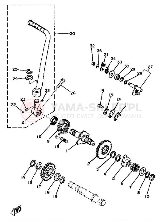 Schemat "kopniak" do Yamaha TT250H
