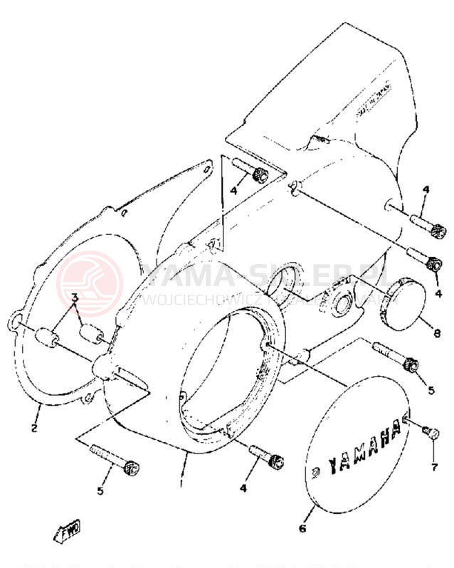 Schemat "Pokrywa silnika" do Yamaha XS650SH