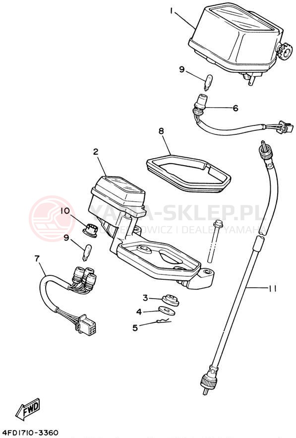 Schemat "licznik" do Yamaha XT225 XT225P/XT225PC