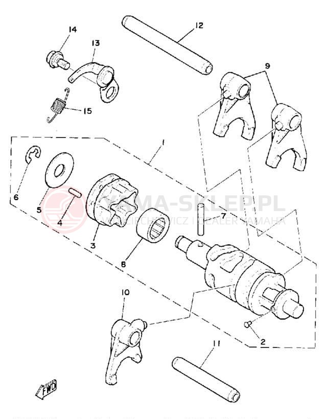 Schemat "Wodziki, automat" do Yamaha DT175G