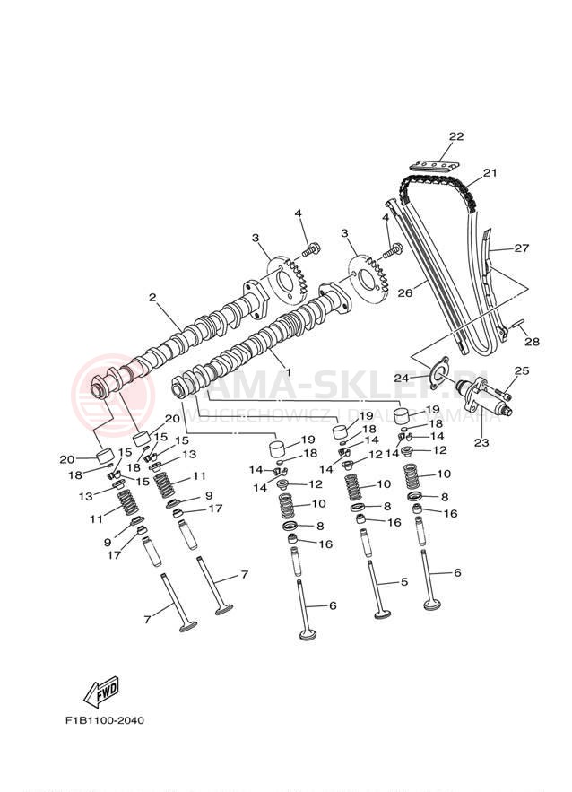 Schemat "zawory" do Yamaha AR230 SRT1000BE