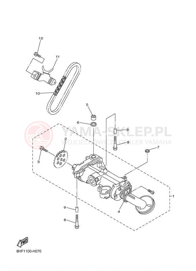Schemat "Pompa olejowa" do Yamaha RS VECTOR RS90PDB/RS90PDL