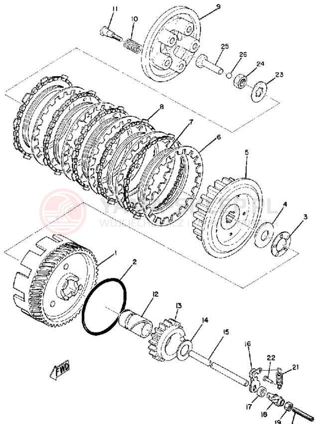 Schemat "sprzęgło" do Yamaha CS3B/CS3C