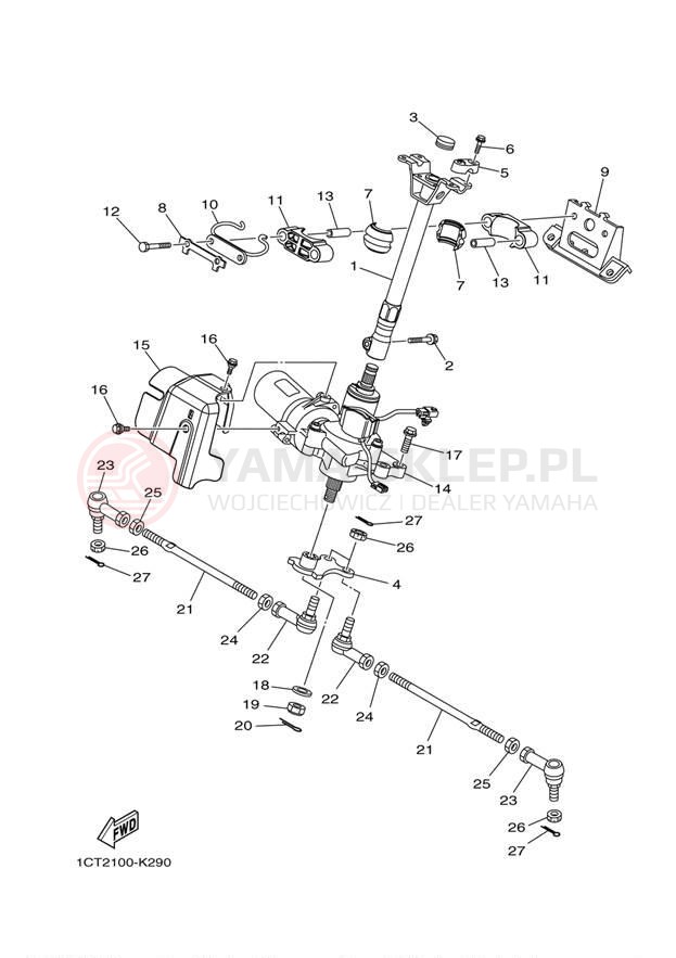 Schemat "Półki zawieszenia" do Yamaha GRIZZLY 450 EPS 4WD YFM45FGPAL