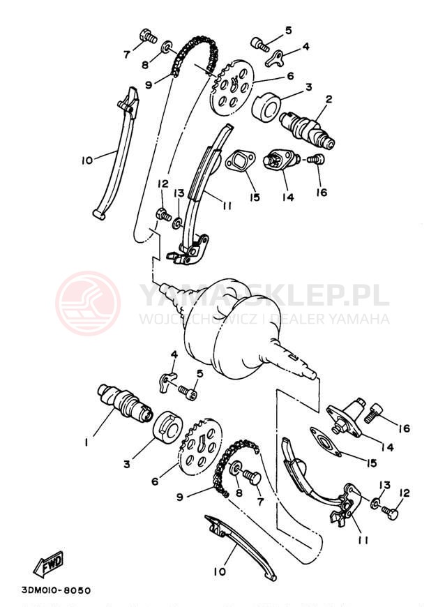 Schemat "Rozrząd - łańcuszek" do Yamaha VIRAGO 250 XV250JC/XV250J