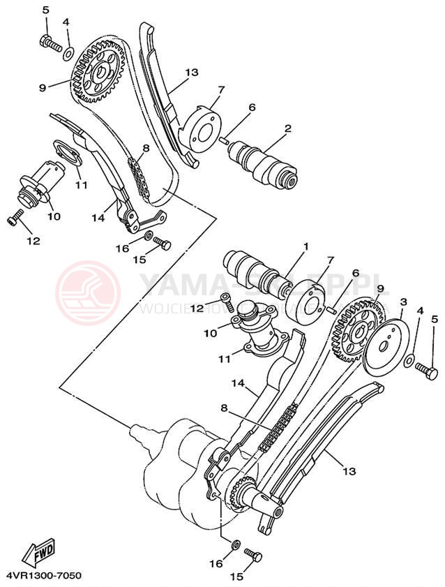Schemat "Rozrząd - łańcuszek" do Yamaha VIRAGO 535 XV535LC/XV535L