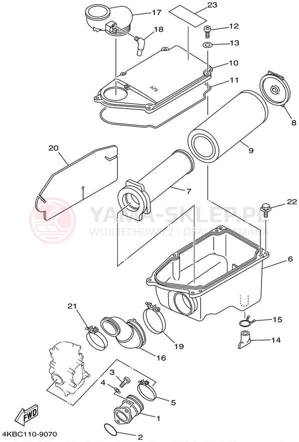 Schemat "Wtrysk paliwa" do Yamaha WOLVERINE YFM350FXP