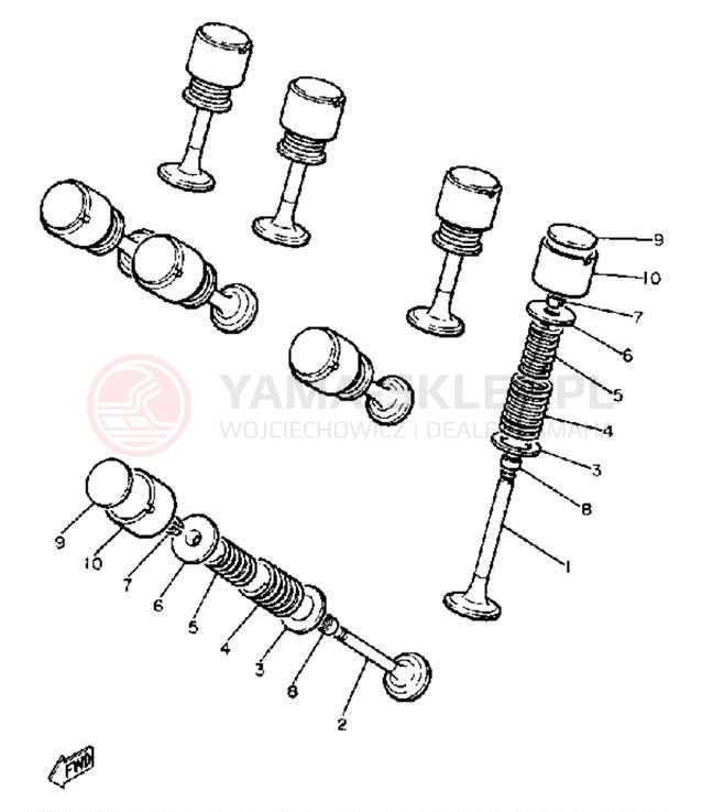 Schemat "zawory" do Yamaha XJ650 XJ650H