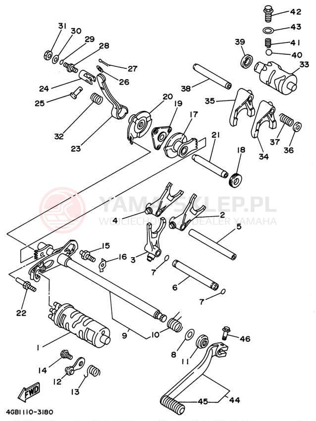 Schemat "Wodziki, automat" do Yamaha BIG BEAR 4WD YFM350FWG