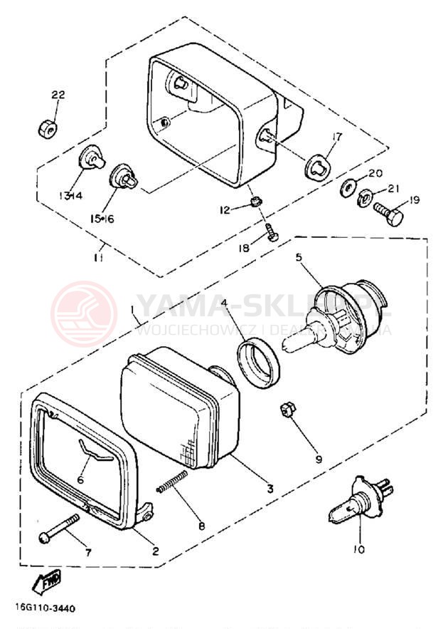 Schemat "Lampa przód" do Yamaha XJ650LJ