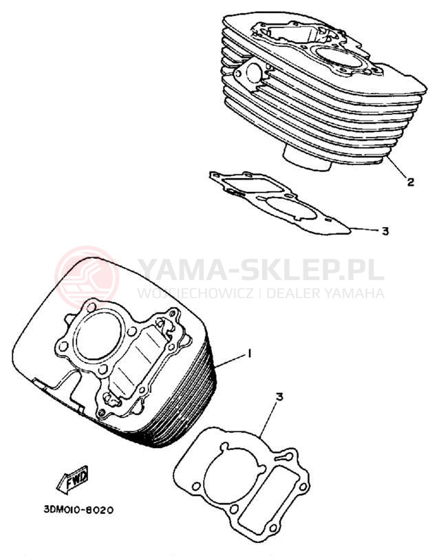 Schemat "cylinder" do Yamaha ROUTE 66 XV250UC/XV250U