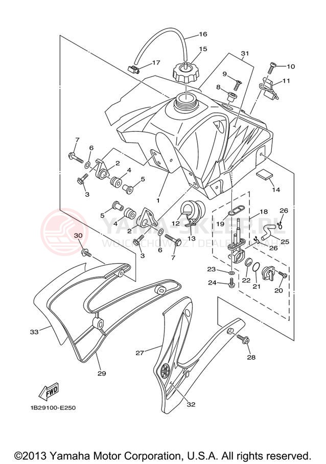 Schemat "zbiornik paliwa" do Yamaha TT-R125L TTR125LV