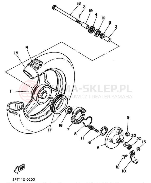 Schemat "Koło przód" do Yamaha PW50J1