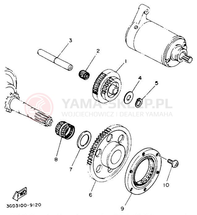 Schemat "rozrusznik" do Yamaha KODIAK 4WD YFM400FWE_