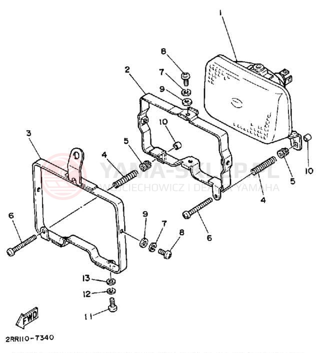 Schemat "Lampa przód" do Yamaha YSR50B