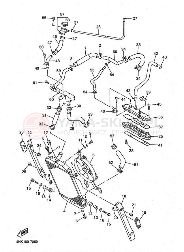 Schemat "Układ chlodzenia" do Yamaha XVZ13AKC/XVZ13AK