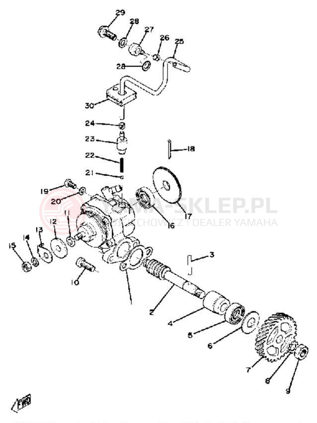 Schemat "Pompa olejowa" do Yamaha DT100B