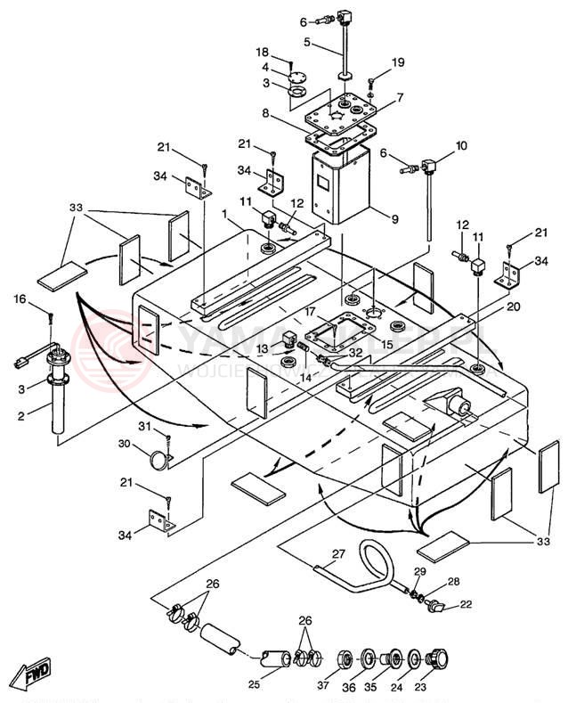 Schemat "zbiornik paliwa" do Yamaha EXCITER TWIN EXT1200W