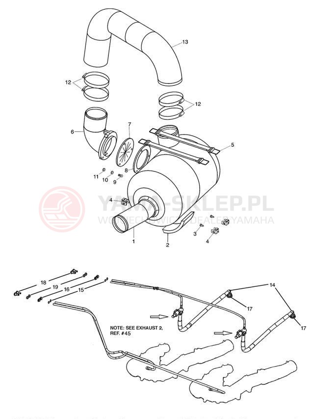 Schemat "wydech" do Yamaha SX230 SRT1000AE