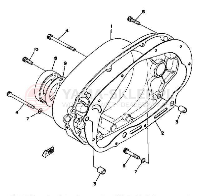 Schemat "Pokrywa silnika" do Yamaha XS650SF