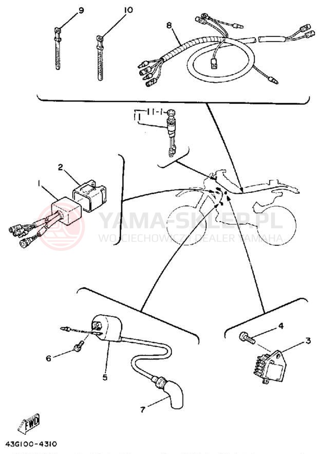 Schemat "układ elektryczny" do Yamaha IT200N