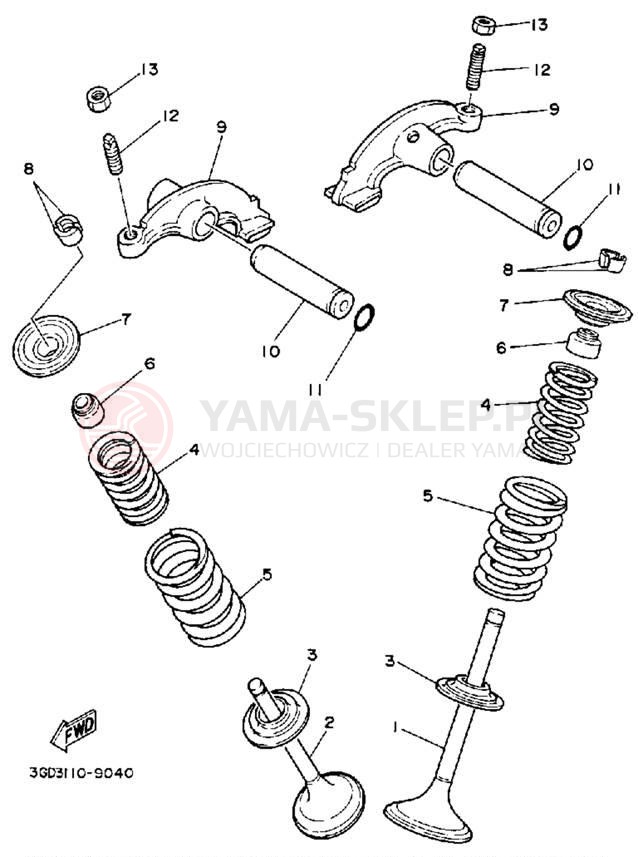 Schemat "zawory" do Yamaha BIG BEAR 4WD YFM350FWA